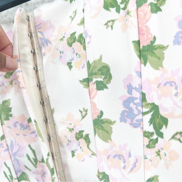 ZARA FLORAL PINK PURPLE CORSET TOP Size M NEW - Picture 5 of 10